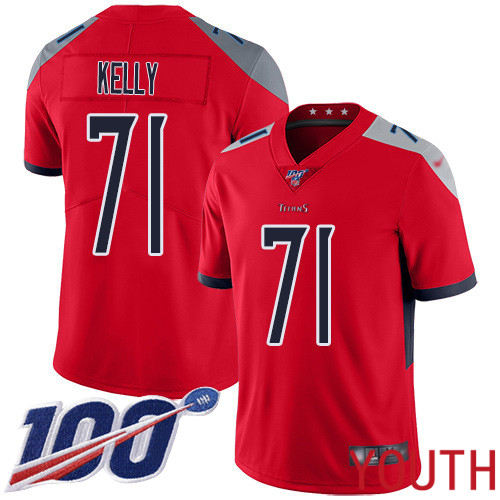 Tennessee Titans Limited Red Youth Dennis Kelly Jersey NFL Football #71 100th Season Inverted Legend->youth nfl jersey->Youth Jersey